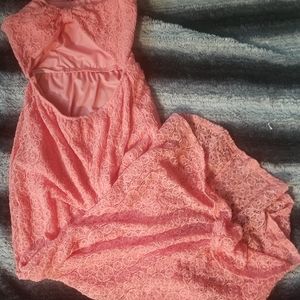 Peach Maxi Dress with open back NWOT!